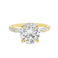18kt Yellow Gold Lab-Grown Round & Natural Baguette Diamonds Engagement Ring (2.54ct)