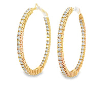 18kt Rosé Gold Natural Diamonds Medium Hoop Earrings (1.2ct)