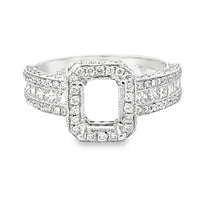 18kt White Gold Halo Natural Diamonds Semi-Mount Ring (1.14ct)