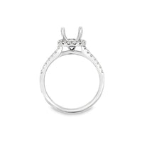 18kt White Gold Halo Natural Diamonds Semi-Mount Ring (0.4ct)