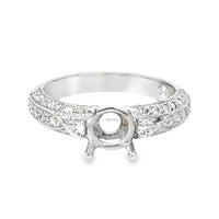 18kt White Gold Prong Set Natural Diamonds Semi-Mount Ring (0.55ct)