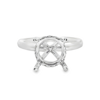18kt White Gold Natural Round Diamond Semi-Mount Ring (.11ct)