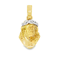 18kt Two-Tone Gold Italian Made Christ Head Pendant (5.7g)