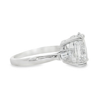 18kt White Gold Lab-Grown Oval & Natural Baguette Diamonds Engagement Ring (3.53ct)