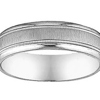 Artcarved 14kt White Gold 6.0mm Comfort Fit Wedding Band