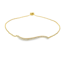 18kt Yellow Gold Natural Diamond Cable Link Bracelet (0.21ct)