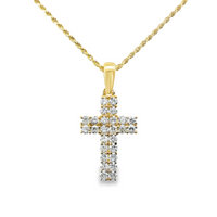 14kt Yellow Gold Lab-Grown Diamond Cross Pendant (0.86ct)