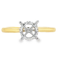 18K Yellow Gold Diamond Semi-Mount Ring (.13ct)