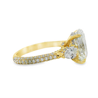 14kt Yellow Gold Lab-Grown Cushion and Pear Diamond Engagement Ring (6.64ct)