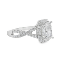 18kt White Gold Lab-Grown Radiant & Natural Round Diamond Engagement Ring (1.77ct)