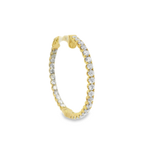 18kt Yellow Gold Natural Diamonds Large Hoop Earrings (2.18ct)