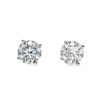 14kt White Gold Lab-Grown Round Diamond Stud Earrings (4.06ct)