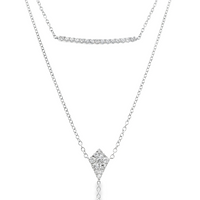 18kt White Gold Diamond Bar Dangle Pendant (.50ct)