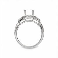 18kt White Gold Diamond Halo Semi-Mount Ring (.51ct)