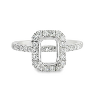 18kt White Gold Full-Cut Round Diamond Halo Semi-Mount Ring (.45ct)