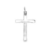 18kt White Gold Italian Made Cross Charm (2.12g)