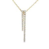 18kt Yellow Gold Natural Diamond Bar Pendant (0.5ct)