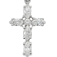 14kt White Gold Natural Diamond Cross Pendant (0.87ct)
