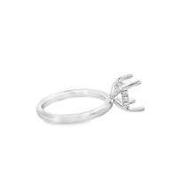 18kt White Gold Hidden Halo Natural Diamonds Semi-Mount Ring (0.14ct)
