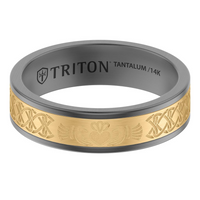 Triton 14kt and Tantalum Tu-Tone 6mm Celtic Matte Finish Wedding Band