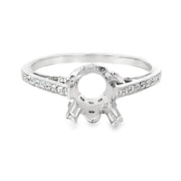 18kt White Gold Vintage Natural Diamonds Semi-Mount Ring (0.17ct)