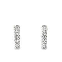 18kt White Gold Natural Diamonds Small Hoop Earrings (1.13ct)