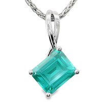 14kt White Gold Lab-Grown Emerald Tourmaline Pendant (4.79ct)