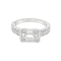 Platinum Lab-Grown Emerald & Natural Round Diamond Engagement Ring (2.49ct)