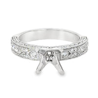 18kt White Gold Pave Natural Diamonds Semi-Mount Ring (0.66ct)