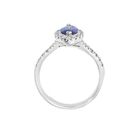 18kt White Gold Marquise Natural Tanzanite and Round Natural Diamonds Ring (1.4ct)