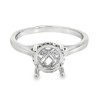 18K White Gold Round Diamond Semi-Mount Ring (.08ct)