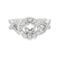 18kt White Gold Halo Natural Diamonds Semi-Mount Ring (0.66ct)