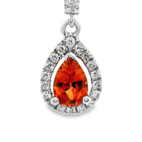 18kt White Gold Padparadscha Sapphires And Diamonds Drop Earrings (1.50ct)