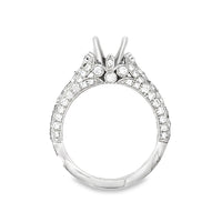 18kt White Gold Vintage Natural Diamonds Semi-Mount Ring (0.69ct)
