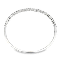 18kt White Gold Full Cut Round Diamond Bangle Bracelet (2.03ct)
