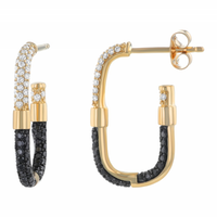 Oro Alexander 14kt Yellow Gold Natural Diamond Elongated Tube Earrings (.80ct)