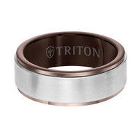 Artcarved White and Espresso Tungsten Carbide 8mm Ring