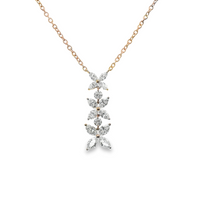 18kt Rosé Gold Natural Diamond Free Form Dangle Pendant (0.69ct)