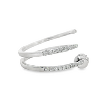 18kt White Gold Natural Round Diamond Nail Ring (.45ct)