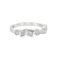18kt White Gold Natural Mixed Cut Diamonds Wedding Ring (.49ct)