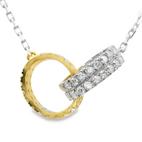 18kt Tu-Tone Gold Natural Diamond Interlocking Pendant (0.76ct)
