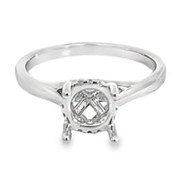 18K White Gold Round Diamond Semi-Mount Ring (.06ct)