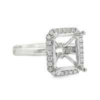 18kt White Gold Full-Cut Diamond Halo Semi-Mount Ring (.16ct)