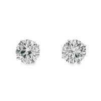 14kt White Gold Lab-Grown Round Diamond Stud Earrings (2.56ct)