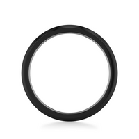 Triton Black 8mm Tungsten and Crushed Turquoise Inlay Beveled Edge Polished Finish Ring