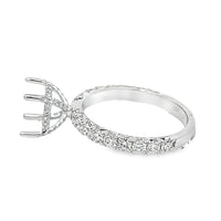 18K White Gold Natural Diamond Semi-Mount Ring (.85ct)
