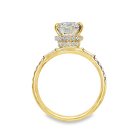 18kt Yellow Gold Lab-Grown Round & Natural Baguette Diamonds Engagement Ring (2.54ct)