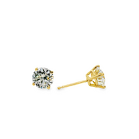 14kt Yellow Gold 4-Prong Lab-Grown Round Diamond Stud Earrings (1.01ct)