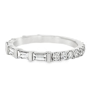 18kt White Gold Baguette and Full-Cut Round Diamond Eternity Ring (0.91ct)