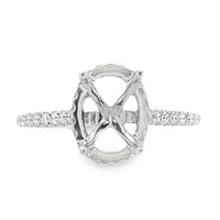 18K White Gold Round Diamond Semi-Mount Ring (.30ct)